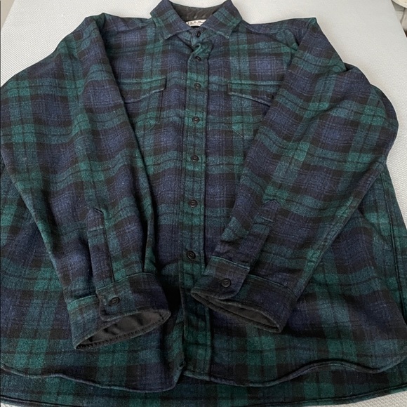 Vintage L.L. Bean Black Watch Plaid Wool Blend Men's Shirt Size Large - Picture 5 of 7